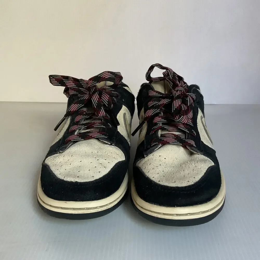 Nike Dunk Low Black Sail Suede Leather Sneakers Women’s 5 Youth 3.5